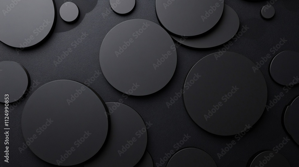 Poster Black circles creating an abstract modern background design