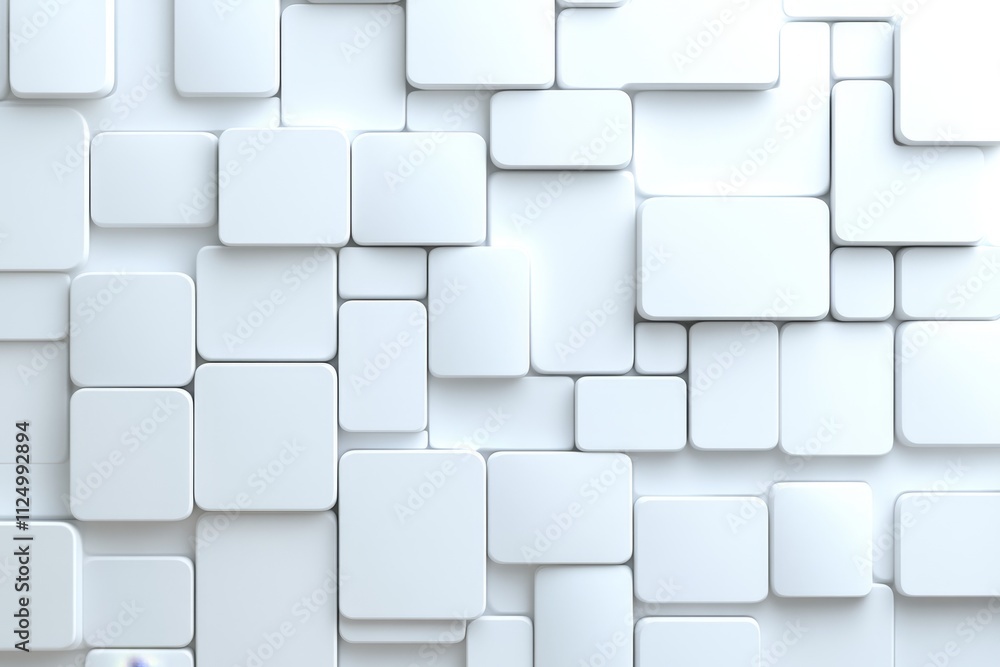 Fototapete An artistic representation of domino tiles in a cascading effect, their clean lines and precise alignment displayed against a white backdrop