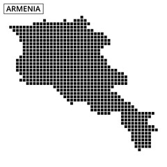 Fototapeta premium Exploring the dotted representation of Armenia's geographical outline and features