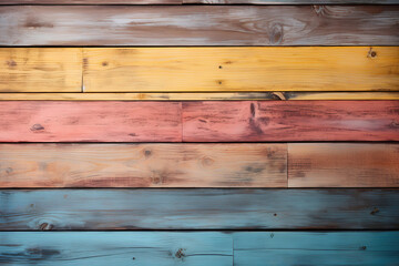 Fototapeta premium Superb An arrangement of rustic, multicolored wooden planks laid out horizontally