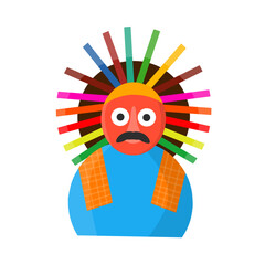 Flat Indonesia Culture Icon