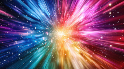 Naklejka premium vibrant explosion of colors in nebula creates stunning visual