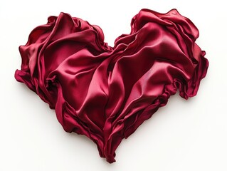 Creating Love Shimmering Silk Heart Art Studio Textile Artwork Soft Textures Close-Up Heartfelt Design