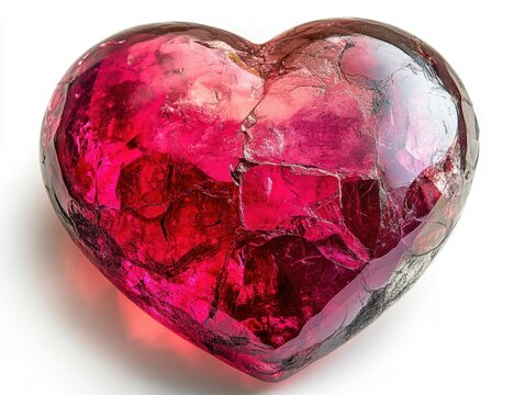 Glowing Translucent Heart Fantasy Realm Digital Art Ethereal Environment Close-Up View Crystallike Concept