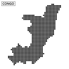 Obraz premium Map of Congo outlined with dotted patterns showcasing its geographical features