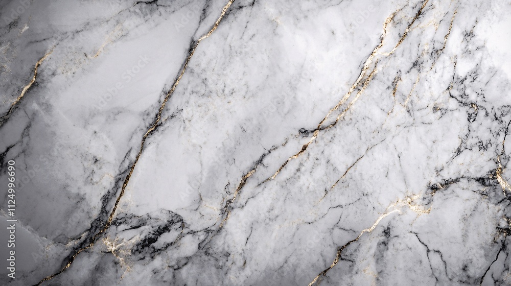 Poster white marble texture with golden veins creating luxurious pattern