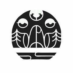 Creative outdoor scene logo in vector format.
