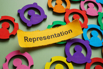 Colorful figurines and the word representation. Inclusion and social equality.