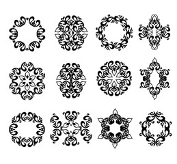 set of black and white abstract