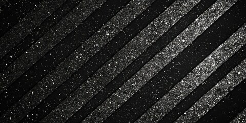 Black and white striped background with white glitter