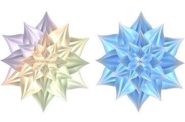3d shiny colorful floral star
