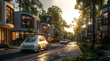Obraz premium A high-resolution image depicting a futuristi