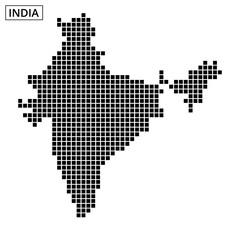 Map of India illustrated with dotted pattern showcasing geographical outline