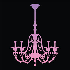beautiful chandelier vector art illustration for elegant decor on a black background 
