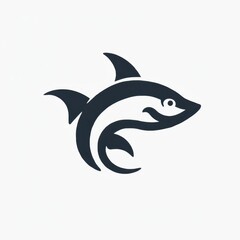 Obraz premium Shark Logo Integrating Blockchain Technology