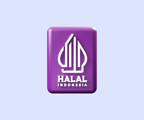 Halal Indonesia Badge 3D Illustration