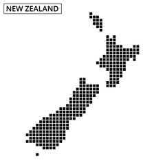 Obraz premium Design of New Zealand map highlighted with dot pattern