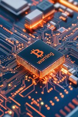 A Bitcoin transaction marked with a "warning" label on a digital ledger.