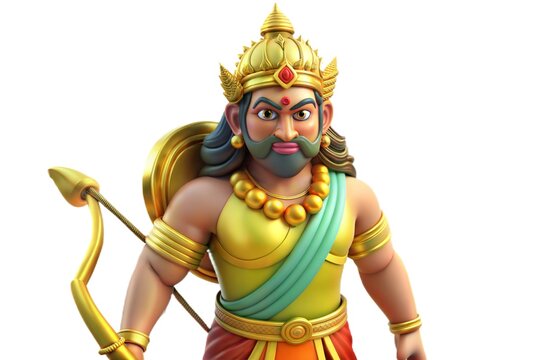 Powerful King Karna 3D Model, Hindu Deity, Epic Warrior, Mahabharata
