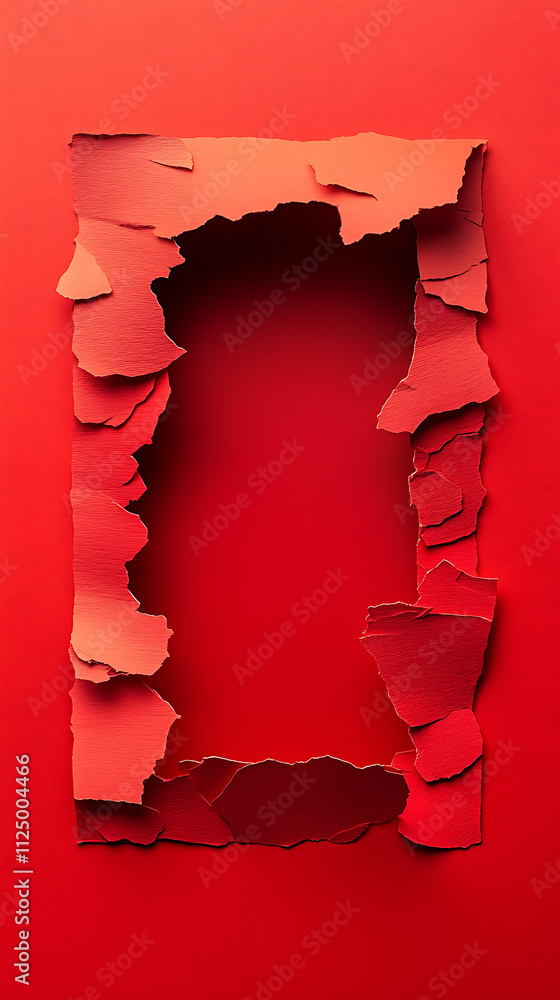 Poster artistic calligraphy exploration symbolic paper art frame in vibrant red environment abstract viewpo