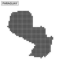 Map outline of Paraguay with dotted pattern highlighting the country's shape