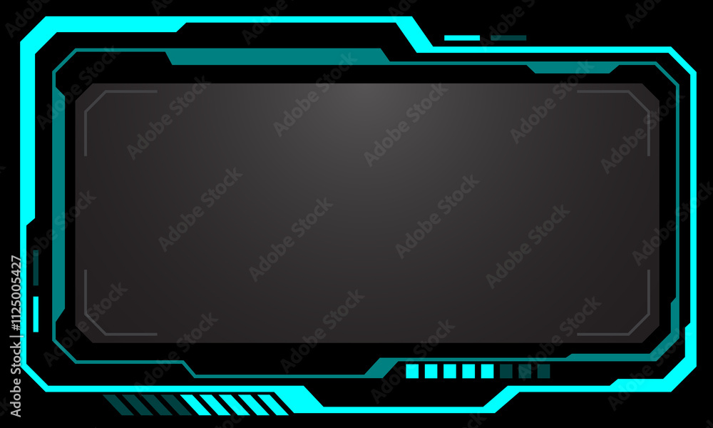 Poster hud frames blue grey user interface elements design modern technology futuristic control panel scree