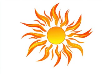 A stylized sun with fiery rays, symbolizing warmth and energy.
