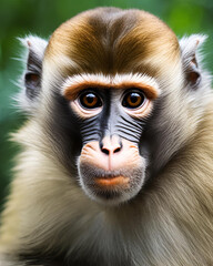 Fototapeta premium monkey, playful primate, jungle animal, wild monkey, tree-dwelling monkey, monkey in nature, tropical animal, cute monkey, monkey swinging, wildlife, curious monkey, monkey face, monkey on tree, misch