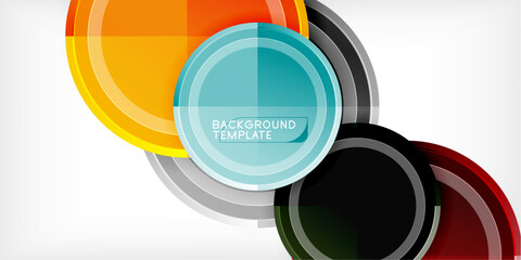 Abstract background - multicolored circles, trendy minimal geometric design, vector illustration