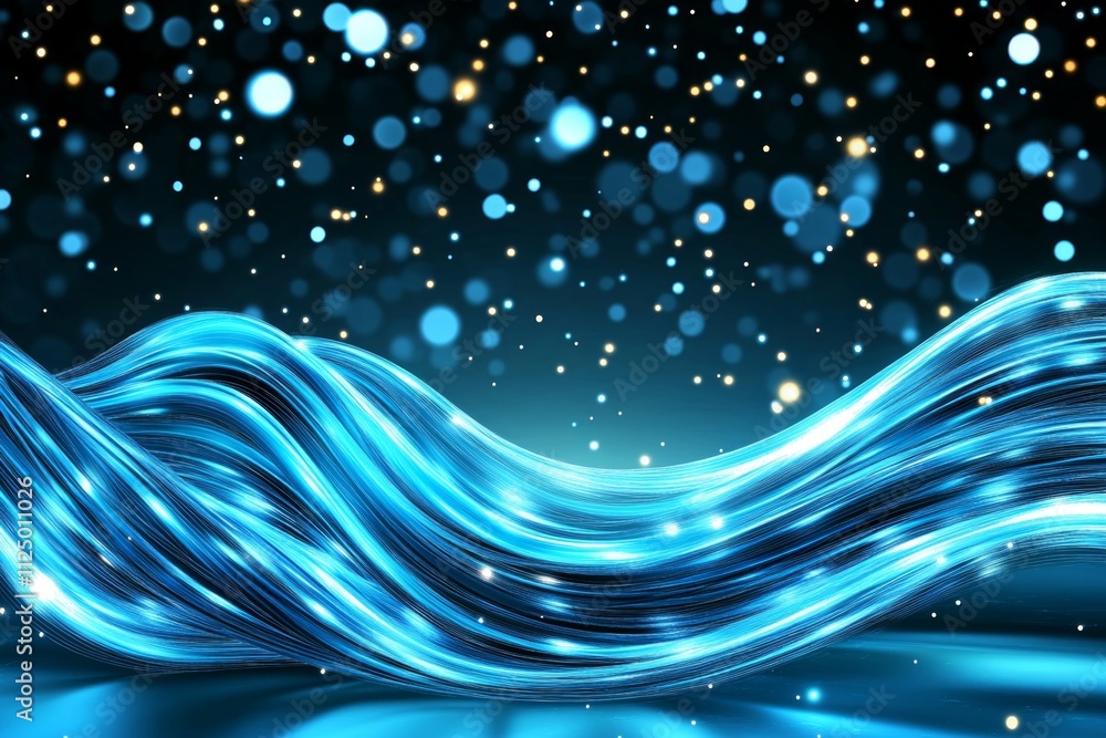 Fototapete a minimalist flat design of swirling dust particles illuminated by a simple beam of light, drawn wit
