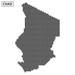 Obraz premium Map of Chad showcasing unique dotted design with borders clearly defined