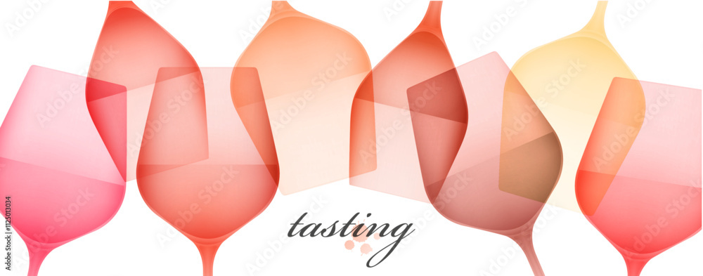 Poster background illustration of mixed wine glasses to create an elegant design for your wine creations.ve