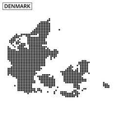 Detailed dotted map of Denmark showcasing its geographical shape and features