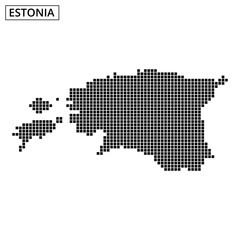 Fototapeta premium Detailed dot pattern map of Estonia highlighting geographic features and borders