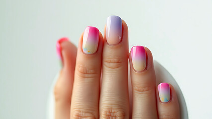 girl showcasing her multicolored nail polish
