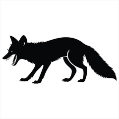 fox silhouette icon set.
