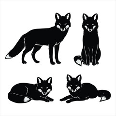 fox silhouette icon vector design image illustration. black fox sign icon isolated vector design illustration.