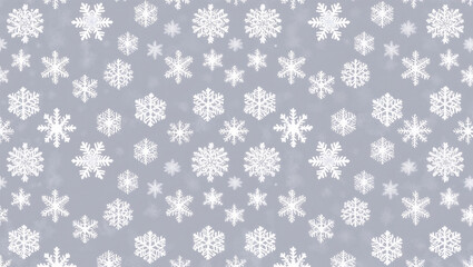 Snowflakes falling creating a beautiful christmas seamless pattern on gray background