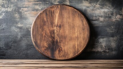 Rustic Wooden Circle Board - Versatile Design on Clean Background
