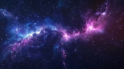 Obraz premium A breathtaking view of a colorful galaxy illuminated by stars and cosmic dust.