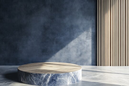Podium display scene for cosmetic product and packate,3d render.