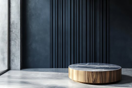 Podium display scene for cosmetic product and packate,3d render.