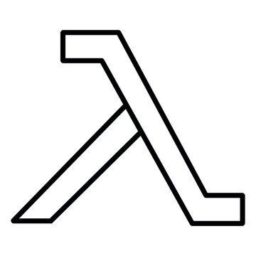 Lambda icon vector, flat outline style lambda icon vector isolated on white background.