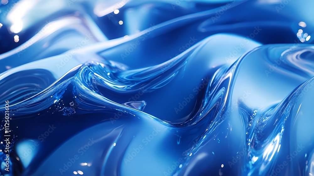 Aufkleber fluid blue waves create a mesmerizing abstract backdrop, evoking tranquility and depth.