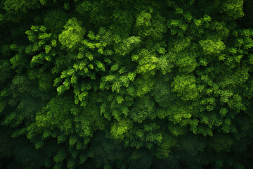 Fototapeta premium Exceptional Top view of a row of spruce trees in the forest