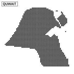 Kuwait map design showcasing dotted pattern for creative representation