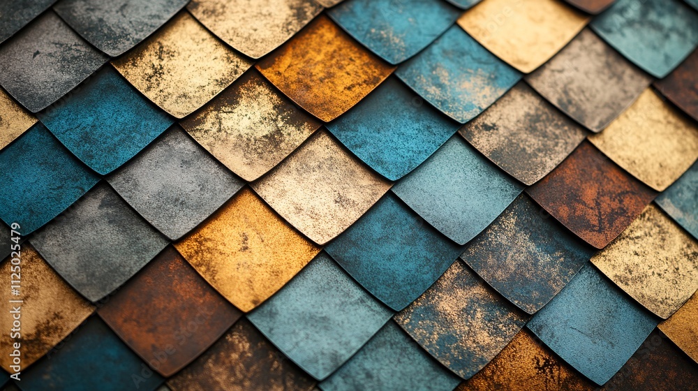 Aufkleber colorful metallic scales creating textured background