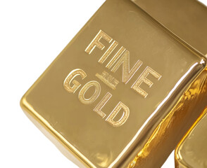 gold bars isolated on white