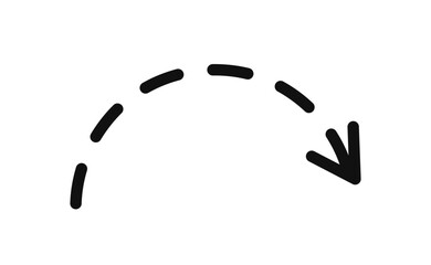 Simple line hand drawn black arrow. Vector illustration