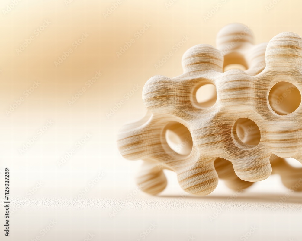 Poster abstract wooden structure showcasing unique shapes and textures, ideal for design and creative proje